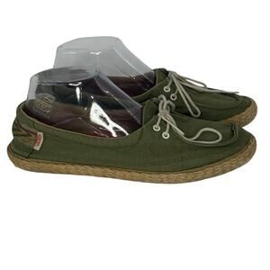Vans Olive Green Espadrille Boat Shoes Size 8